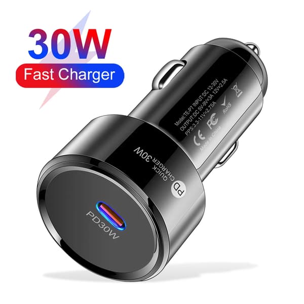 PD 30W USB Oplader Stik USB Type C Bil Strømadapter Multipel Beskyttelse Bil USB-C Adapter til Samsung Huawei Xiaomi