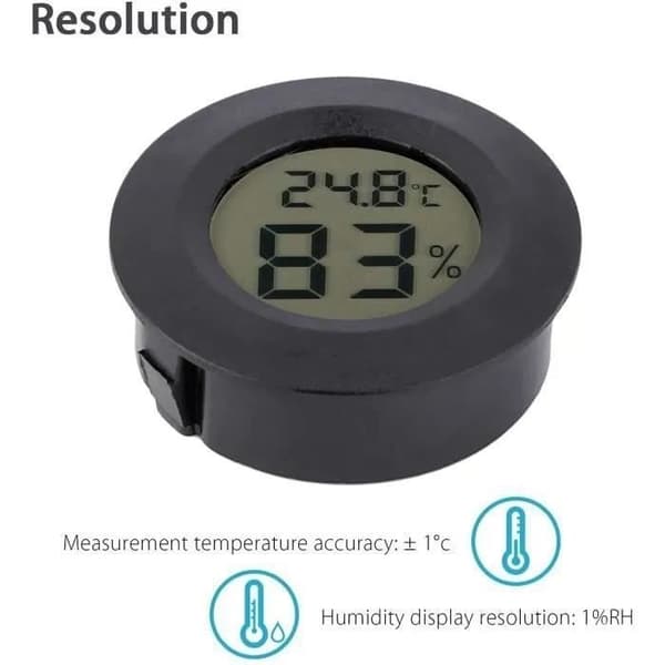 6 stk. Mini Digital LCD Termometer Hygrometer Temperatur Fugtighed Termometer Bærbart Termo Hygrometer Indikator black