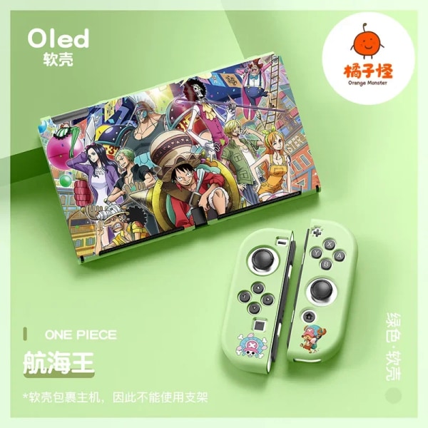 ONE PIECE Luffy Zoro Ace TPU mjukt case Joycon Cover för Nintendo Switch NS OLED-konsol Kristallfodral Tillbehör ONE PIECE 16 For Switch NS