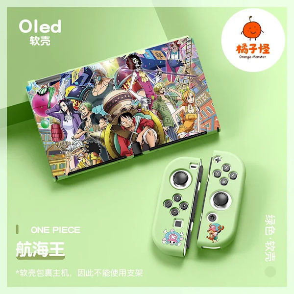 ONE PIECE Luffy Zoro Ace TPU mjukt case Joycon Cover för Nintendo Switch NS OLED-konsol Kristallfodral Tillbehör ONE PIECE 16 For Switch OLED