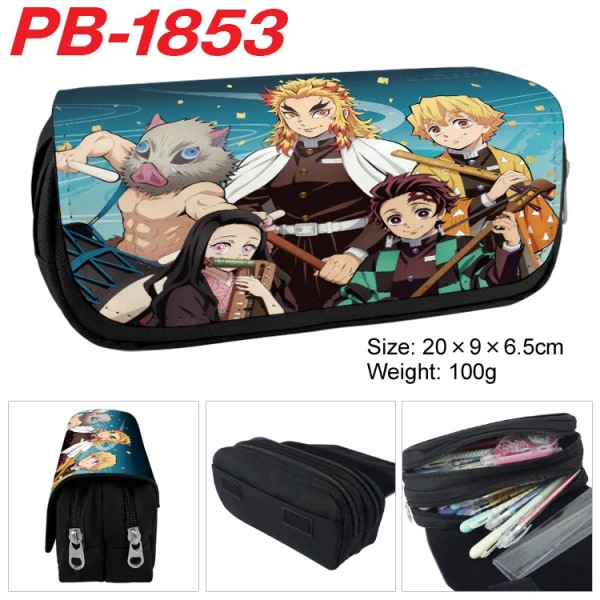 Demon Slayer Tecknad Anime Case Student Förvaringsväska Tanjirou Nezuko Zenitsu Giyuu Cartoon Pen Box Cosplay Prop Presenter 8