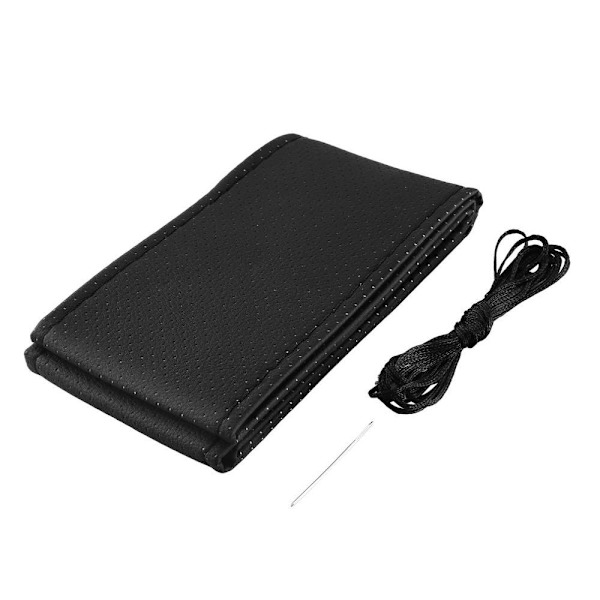 (SVART) Cover Ultrafint läderhandsömnad DIY-rattkåpor till Ford Focus 2 3 Kia Benz Smart Nissan BLACK