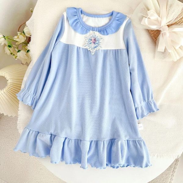 Anime Barn Nattlinne Bekväm klänning Loungewear Pyjamas Andas Casual Princess Kjol Kawaii Toddler Hemkläder Present Blue 1 100cm
