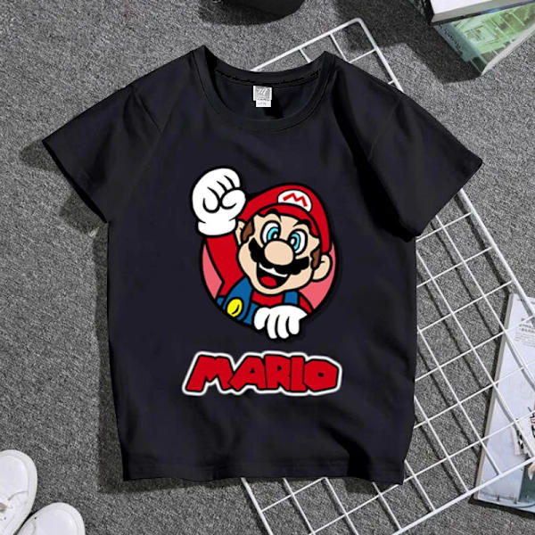 Super Marios Bros Cosplay T-shirts för barn Söt Anime Figur Waluigi Wario Peach Padda Luigi Män Kvinnor Kortärmade T-shirts 12 Children-120cm
