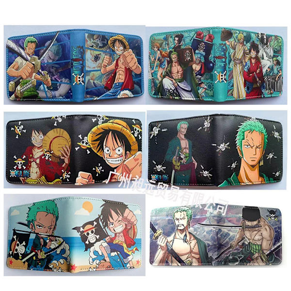 One Piece Plånbok Luffy Coin Money Clips Roronoa Zoro Handväska Söt tecknad figur Print Korthållare Piccolo Accessoeris Pojkar Presenter One piece-2