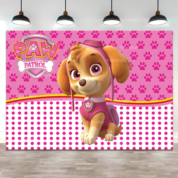 Anpassad Skye Everest Paw Patrol Bakgrund Flicka Barn Födelsedagsfest Bakgrund Fotografi Valp Hund Banner Inredning Fotostudio Paw Patrol 1 Vinyl 200x180cm