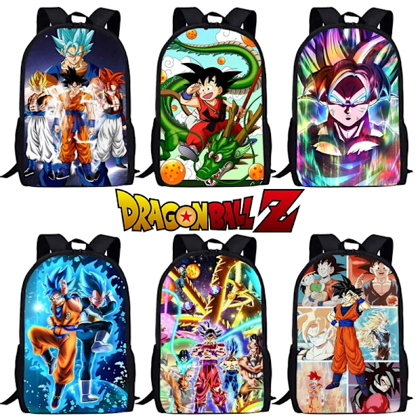 Dragon Ball Ryggsäck Pojkar Flickor Tecknad Goku Figurer Barn Skolväska Stor kapacitet Resväska Anime Vegeta Väska Barn Födelsedagspresent Dragon Ball-4 Size 17inch