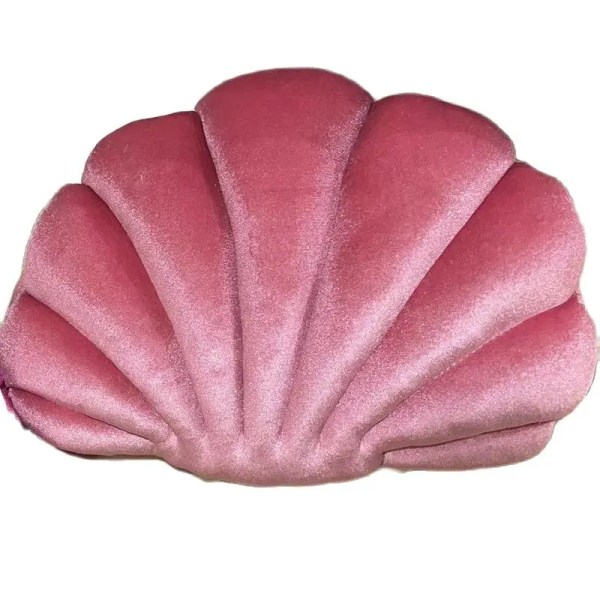 Fairy Home Lyx Dekor Skalkudde prinsessans Fantastiska sammetskudde Sea Shell Heminredning Sängsoffa Kudde Dekoration Present 34X25cm pink