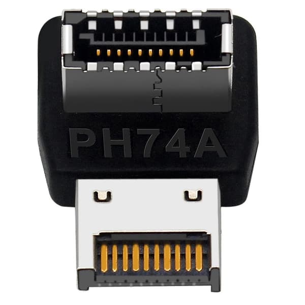 Datormoderkort Typ-E USB 3.1 Typ-E Gränssnitt 90 Graders Styrningsvinkel Främre Typ-C Installerad Adapter (PH74B)