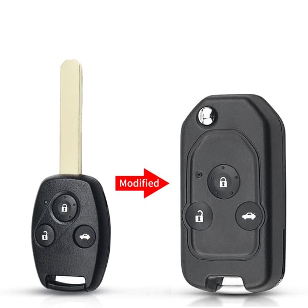 Foldbart bilnøglehus med 2 knapper, til Honda Crv Civic Odyssey Fit Pilot Sight RIDGELINE Model 10