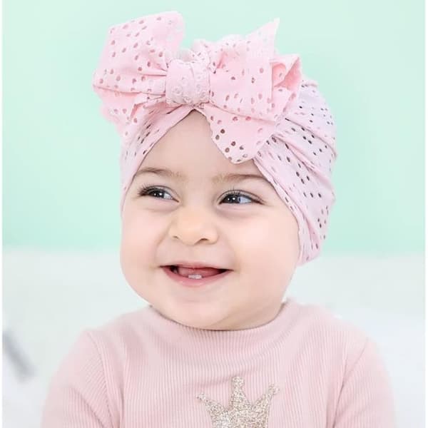 Babyhatte - Uspecificeret - 2 Stykker - Blød Bomuld - Elastisk - Dekorativ Sløjfe