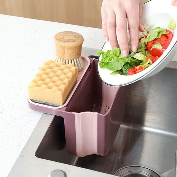Teleskopisk diskbänkskorg (rosa + blå)