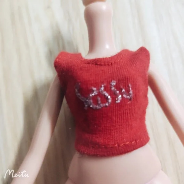 klädrocken Jacka Jeans för 30cm docka mode cool docka gymnasiedocka Red