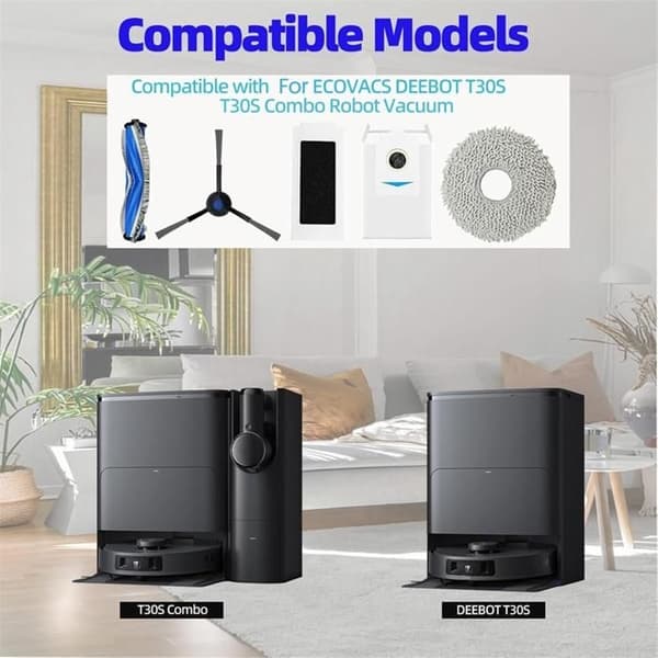 Reservedele og tilbehørssæt til robotstøvsuger til Ecovacs DEEBOT T30S/T30S Combo børstefiltre