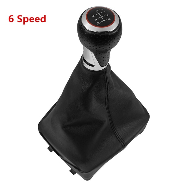 Växelspaksratt Spak Växel PU Läder Gaitor Boot För Volkswagen VW Polo 9N 9N2 GTI 2002 2003 2004 2005 2006 2007 2008 2009-6 Speed B0272 6 Speed B0272