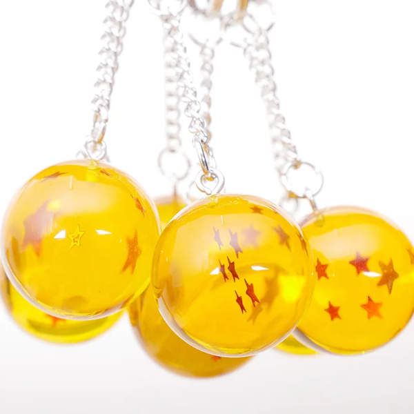 7 st/ set Dragon Ball 7 stjärnor Kristallkula 2,7/3,5/CM Hartsfär Action Figur Modell Prydnad Barnleksaker för pojke Julklappar 7keyring opp 2.7cm