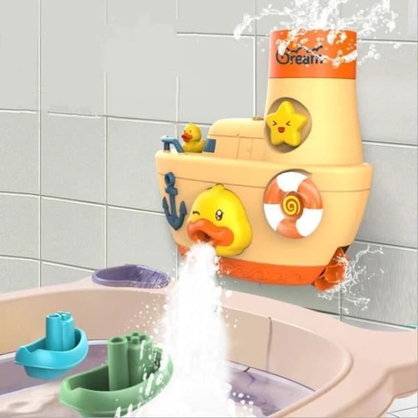 (Gul) Badelegetøj, Interaktivt Vandfalds Badelegetøj, Baby Badelegetøj til Badekar, Svømmebassin Spil til Børn 1-8 År YELLOW