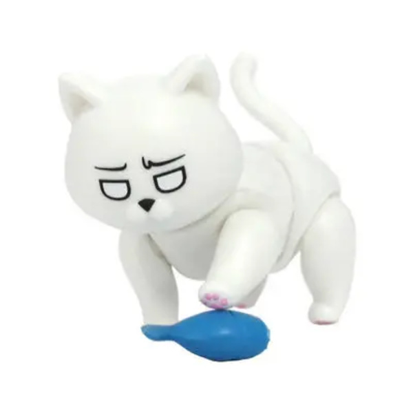 6 cm ny Original docka 7 leder Kattdocka leksak Kan äta fisk katt Lovely Pet shop djur actionfigur små dockleksaker I