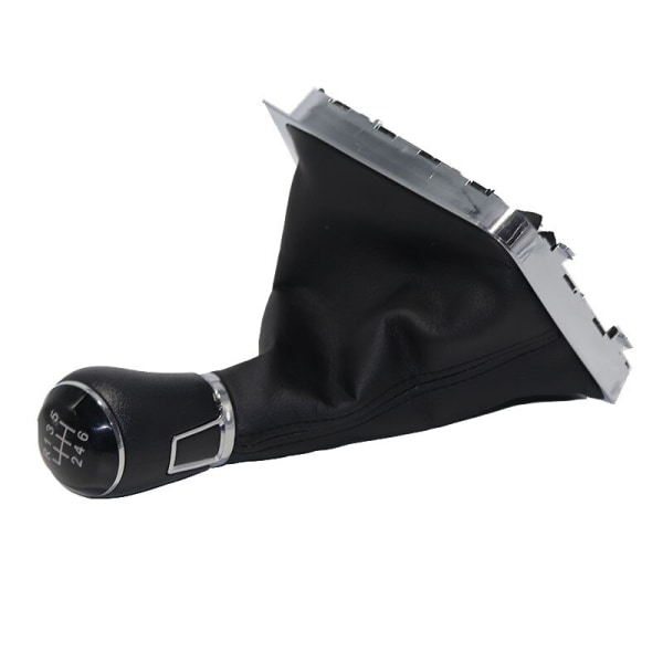 Krom och läder Bilväxel cover för VW Passat B6 CC 3C R36 TDI TFSI TSI (2006-2011)-5 Speed White line 5 Speed White line