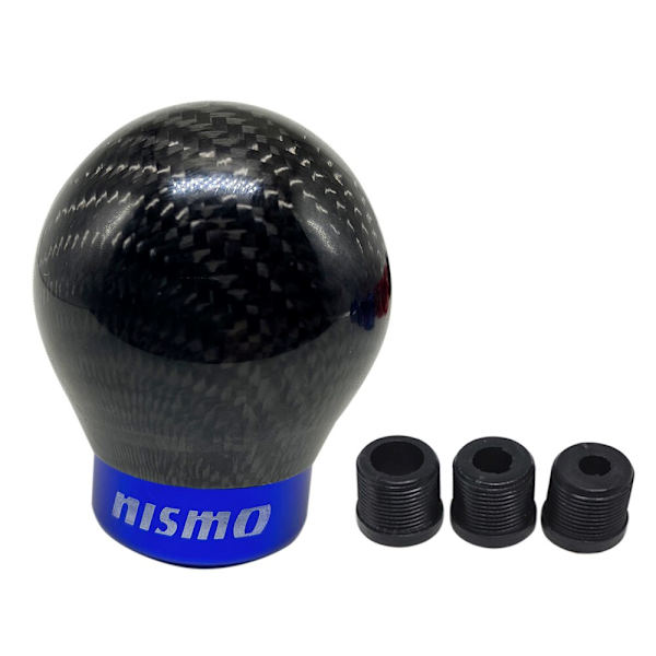 Car Racing Real Carbon Fiber Ball Shift-ratt Manuell växellåda Växlingsknopp med 3 adaptrar-svart black