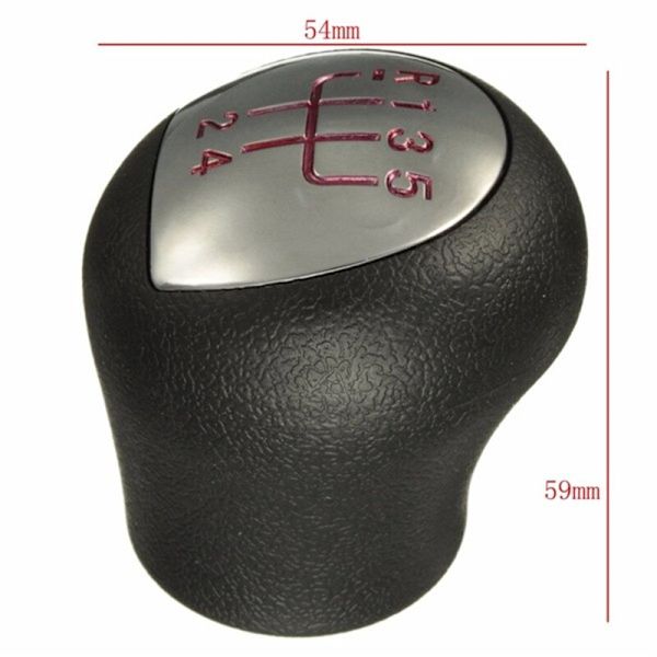 Kromad 5-växlad MT-växelspak för bil för Renault Megane Clio II 2 MK2 172 182 RS Sportväxelspak Stick Pen Head Ball POMO-Röd Red