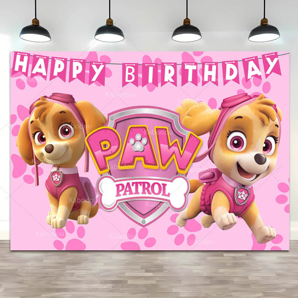 Anpassad Skye Everest Paw Patrol Bakgrund Flicka Barn Födelsedagsfest Bakgrund Fotografi Valp Hund Banner Inredning Fotostudio Paw Patrol 2 Vinyl 300x250cm