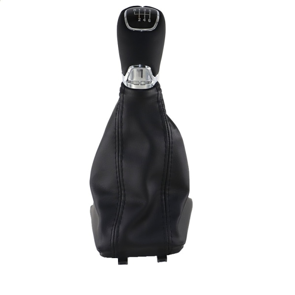 Krom & läder Bilväxlingsknapp Växelspak Gaitor Boot Cover för Skoda Octavia A7 MK3 2014-2017 dekorationstillbehör-6-växlad set 6 speed set