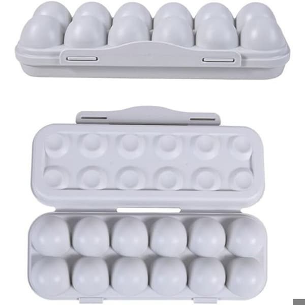 12-roms eggoppbevaringsboks med lokk, 12-roms eggboks, PP-eggbrett, eggholder