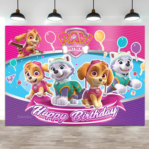 Anpassad Skye Everest Paw Patrol Bakgrund Flicka Barn Födelsedagsfest Bakgrund Fotografi Valp Hund Banner Inredning Fotostudio Paw Patrol 1 Polyester 180x120cm