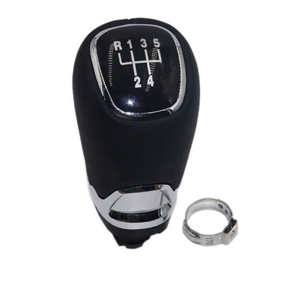 Krom & läder Bilväxlingsknapp Växelspak Gaitor Boot Cover för Skoda Octavia A7 MK3 2014-2017 dekorationstillbehör-5-växlad knopp 5 speed knob