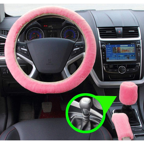 (3st) 3st bil plysch cover Växling Handbroms skydd Cover Dekoration Varm Super Tjock plysch krage Mjuk päls Vinter 3PCS