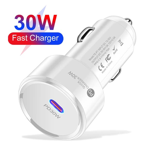 PD 30W USB Oplader Stik USB Type C Bil Strømadapter Multipel Beskyttelse Bil USB-C Adapter til Samsung Huawei Xiaomi