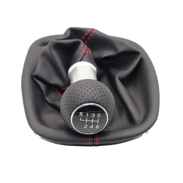 5/6-växlad bilväxelknopp Med A3-ratt 12mm För VW Passat B5 B5.5 1998-2004 B5 FL (00-05) 3B B5 3B2 3B5 1996-2000-6 HS-023 röd linje 6 HS-023 red line