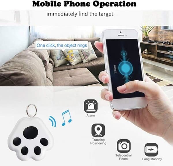 Bærbar Bluetooth Anti-Lost Locator Tracker, Bluetooth GPS Pet Tracker (Sort)