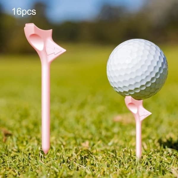 Premium Golf Tees - 10 Grader - 16 Stykker - Reduserer Friksjon - Rosa