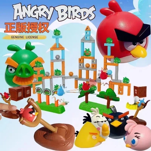 Angry Bird Byggklossar Leksaker Röd Blues Chuck Matilda Minion Grisar Actionfigurer Block Byggnadsskjutspel Födelsedagspresenter 18pcs