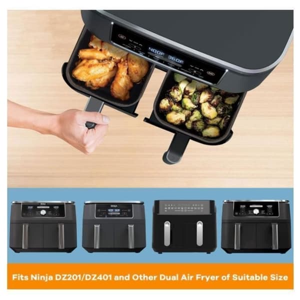 Pakke Luftfritureform Tilbehør til 9,5L, Silikone Airfryer Gryde