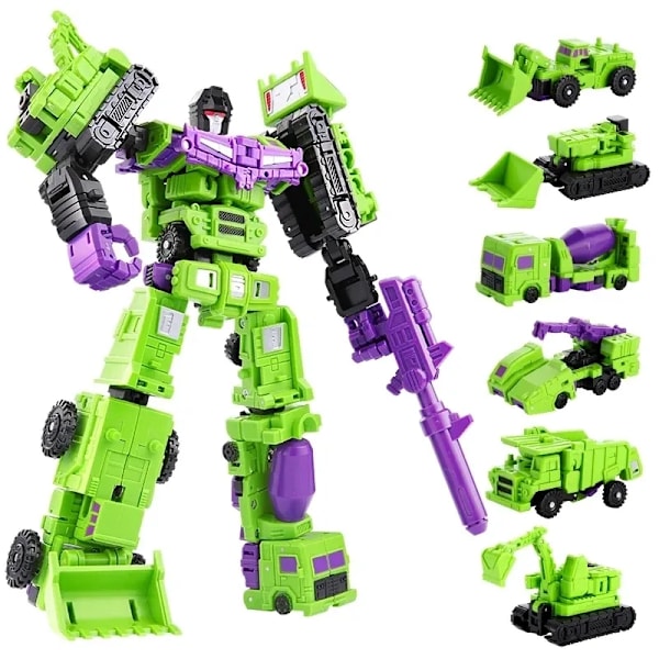 Transformasjon 6 i 1 Modell MINI Devastator 22CM Actionfigur Robot Plastleker BESTE Gave Barn Ny