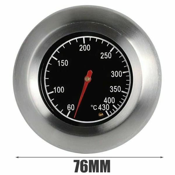 Analogt stegetermometer i rustfrit stål til BBQ udendørs røgning, termometer til grill 60-430℃