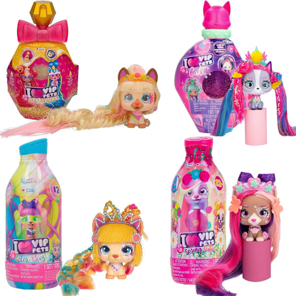 Original I Love VIP Pets Pet Mini Fan Series Mini Fan Presenter för barn C Randomly three