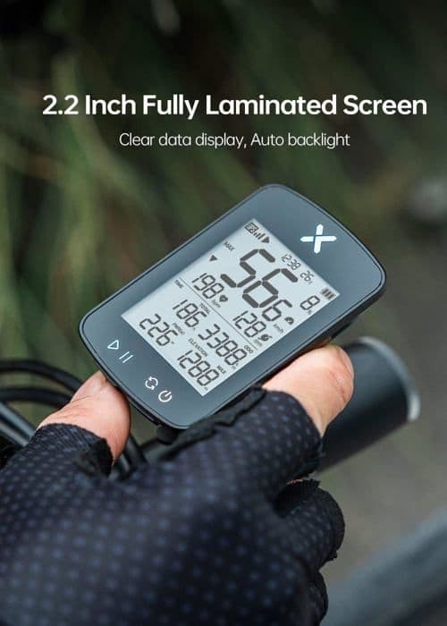 GPS Cykelcomputer, Trådløs Cykelcomputer Ant+ Support, IPX7 Vandtæt Speedometer, Synkroniser Strava, HD Matrix Skærm.