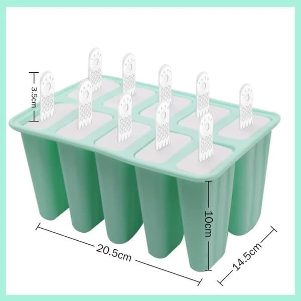 Silikone Isform, Silikone Isform, 10 Silikone Isforme med Pinde, Genanvendelige Isforme