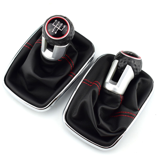 För Volkswagen VW 1999-2004 Golf 4 IV MK4 GTI R32 Bora Jetta MT 12mm 5/6-växlad bil växlingsknopp Spak Växlingsreglage Gaitor Boot-5 Speed--H 5 Speed--H
