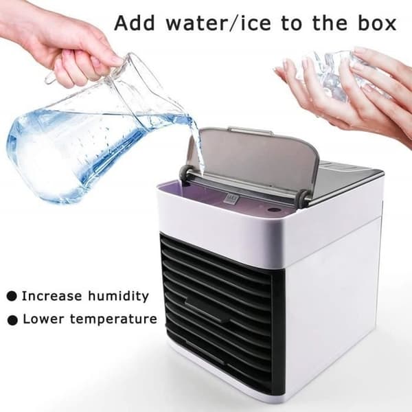 USB Mini Bærbar Aircondition Ventilator 7 Farver Lys