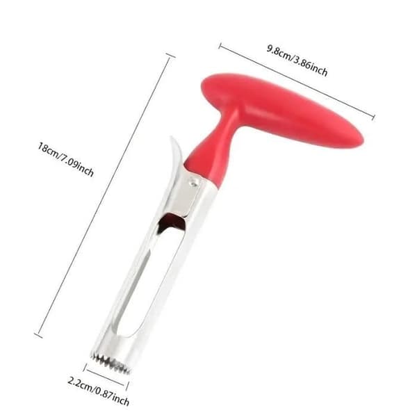 (Tilfeldig) Eplekjernefjerner - Svart - Rustfritt stål - Ergonomisk håndtak - Tåler oppvaskmaskin Random