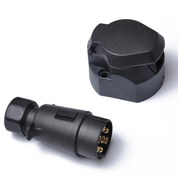 7-polig 12V plastkontakt för europeisk släpvagn + dragkrok elkontakt bil släpvagnskopplingar tillbehör Socket and Plug