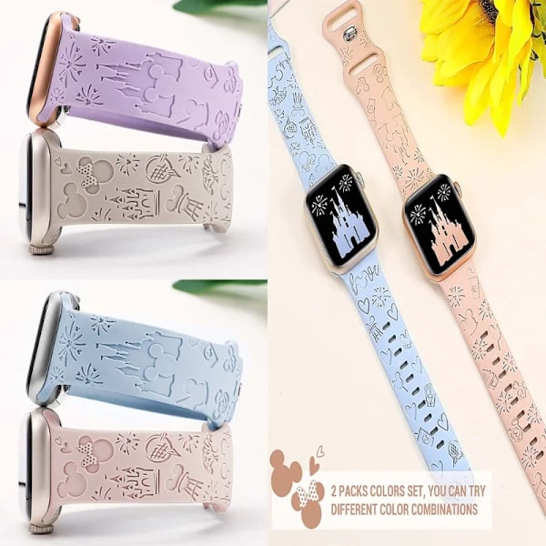Disney Mickey Strap för Apple Watch Band 44mm 49mm 45mm 42mm 41mm 40mm 38mm Silikonarmband för Iwatch 8 7 6 5 4 3 Se Ultra 7 42mm 44mm 45mm 49mm