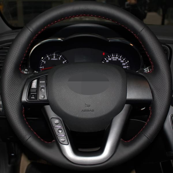 Ratrat til bil, håndsyet, sort kunstlæder til Kia K5 Optima 2008 2009 2010 2011 2012 2013
