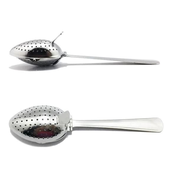 (Rustfrit stål) Bærbar tefilter i rustfrit stål - Te-infuser til løs te - Genanvendelig - Intervaldiffuser - Lang teske Stainless steel