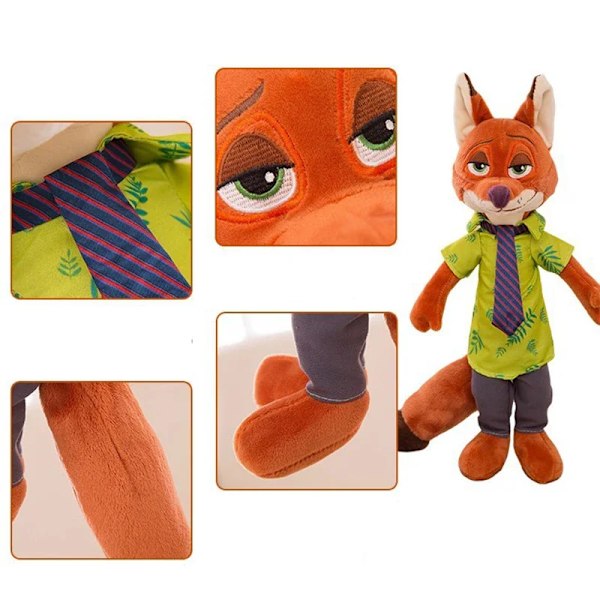 40 cm Disney Zootopia Nick Wilde Judy Hopps Stuff Tecknad Plysch Söt Hot Toy Docka Modell Present för barn Nick Wilde